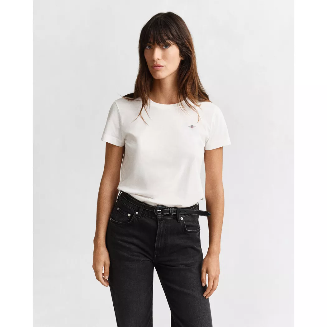 GANT Regular Shield T-Shirt Dam, White, XL