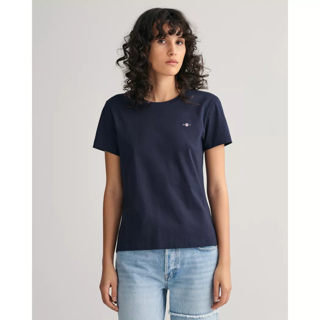 GANT Regular Shield T-Shirt Dam, EVENING BLUE, XL