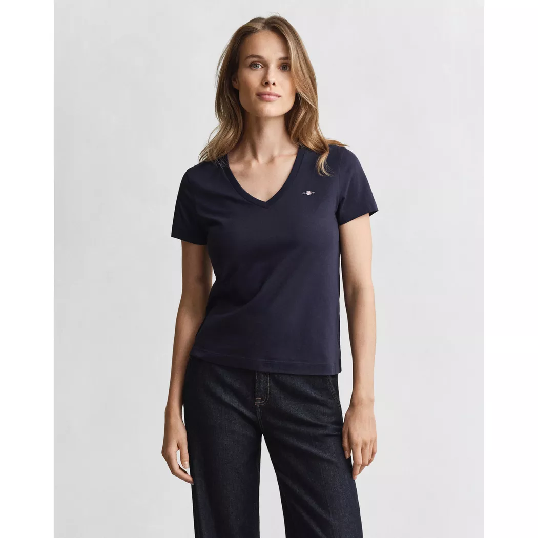 GANT Regular Shield T-Shirt Dam, EVENING BLUE, L
