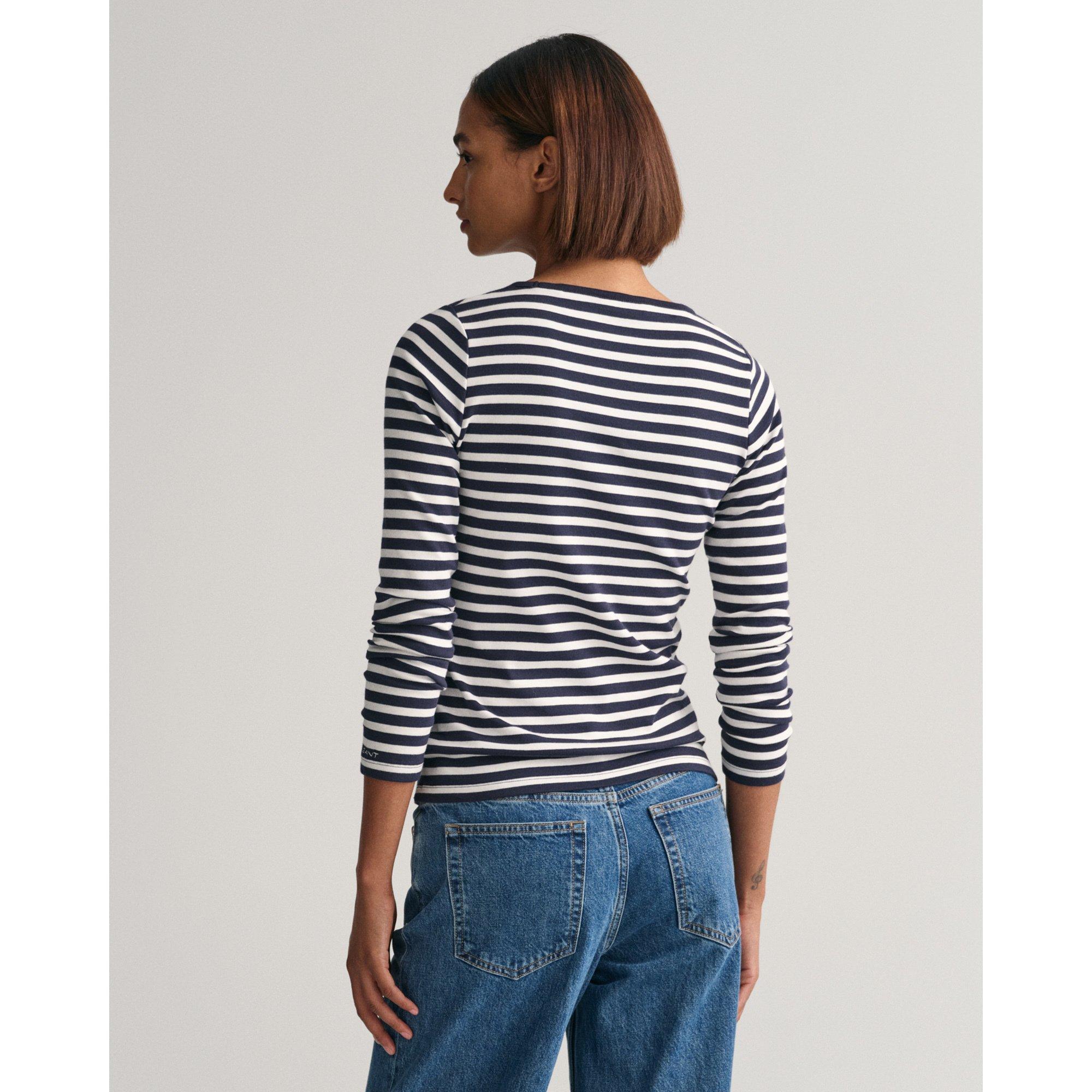 GANT Geripptes Rundhals Slim Fit Top  