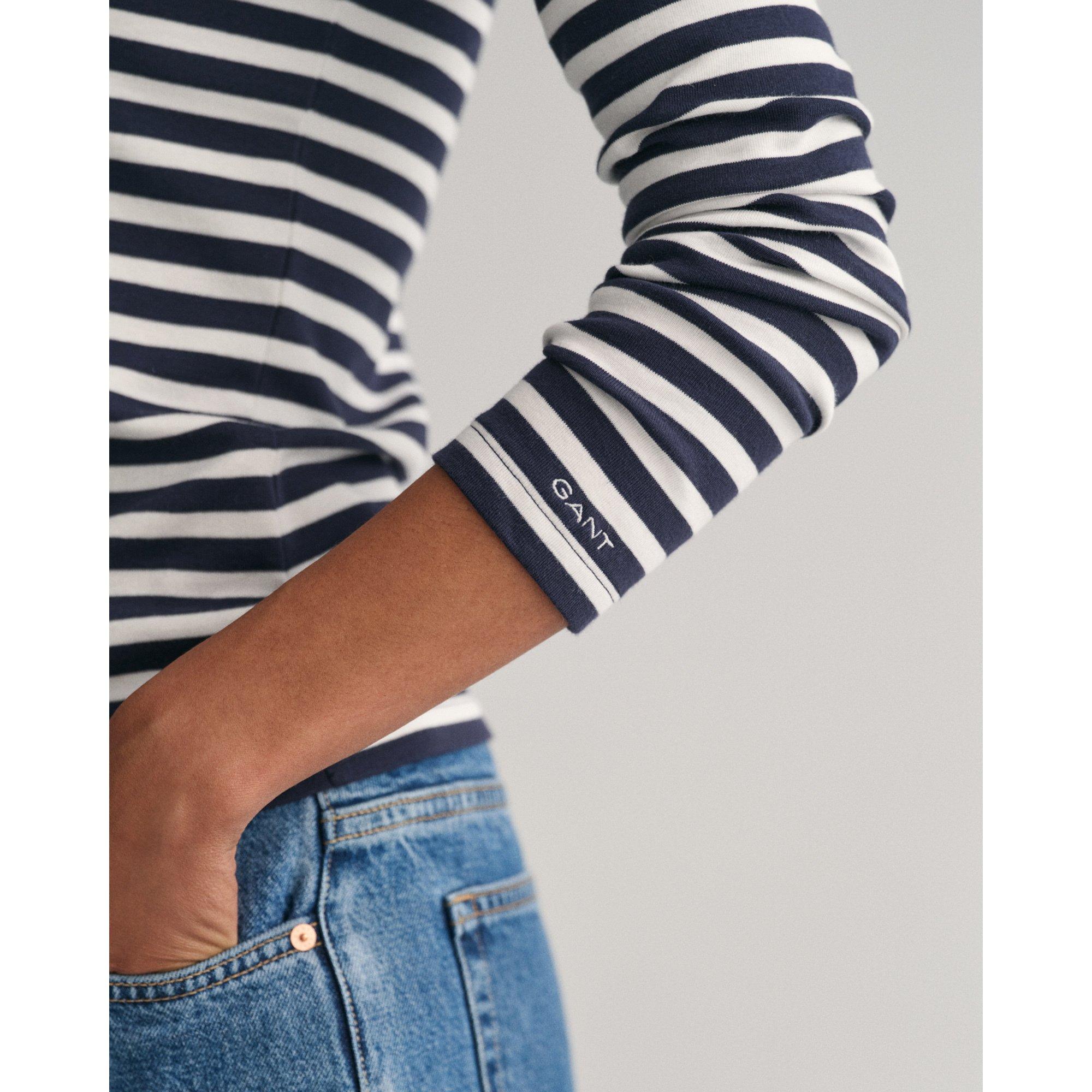 GANT Geripptes Rundhals Slim Fit Top  