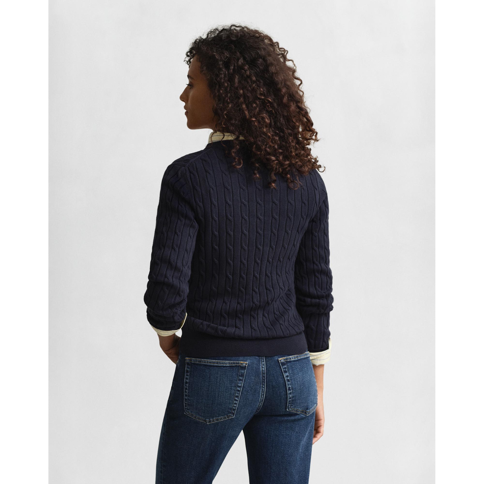 GANT Maglione a Treccia Scollo Rotondo Slim Fit  