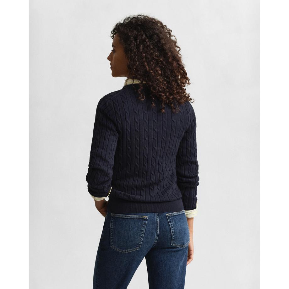 GANT Zopfstrick Rundhalspullover Slim Fit  