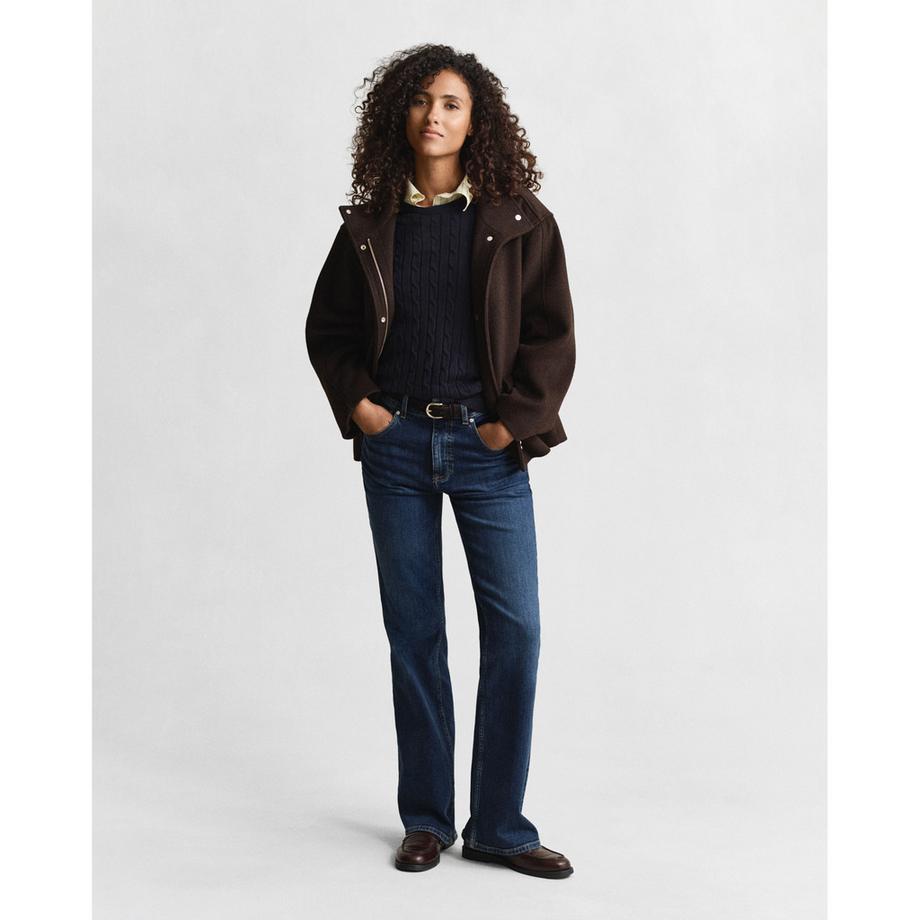 GANT Zopfstrick Rundhalspullover Slim Fit  