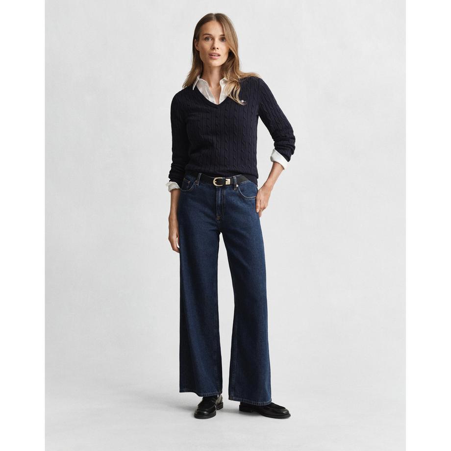 GANT Zopfstrick V-Ausschnitt Pullover  