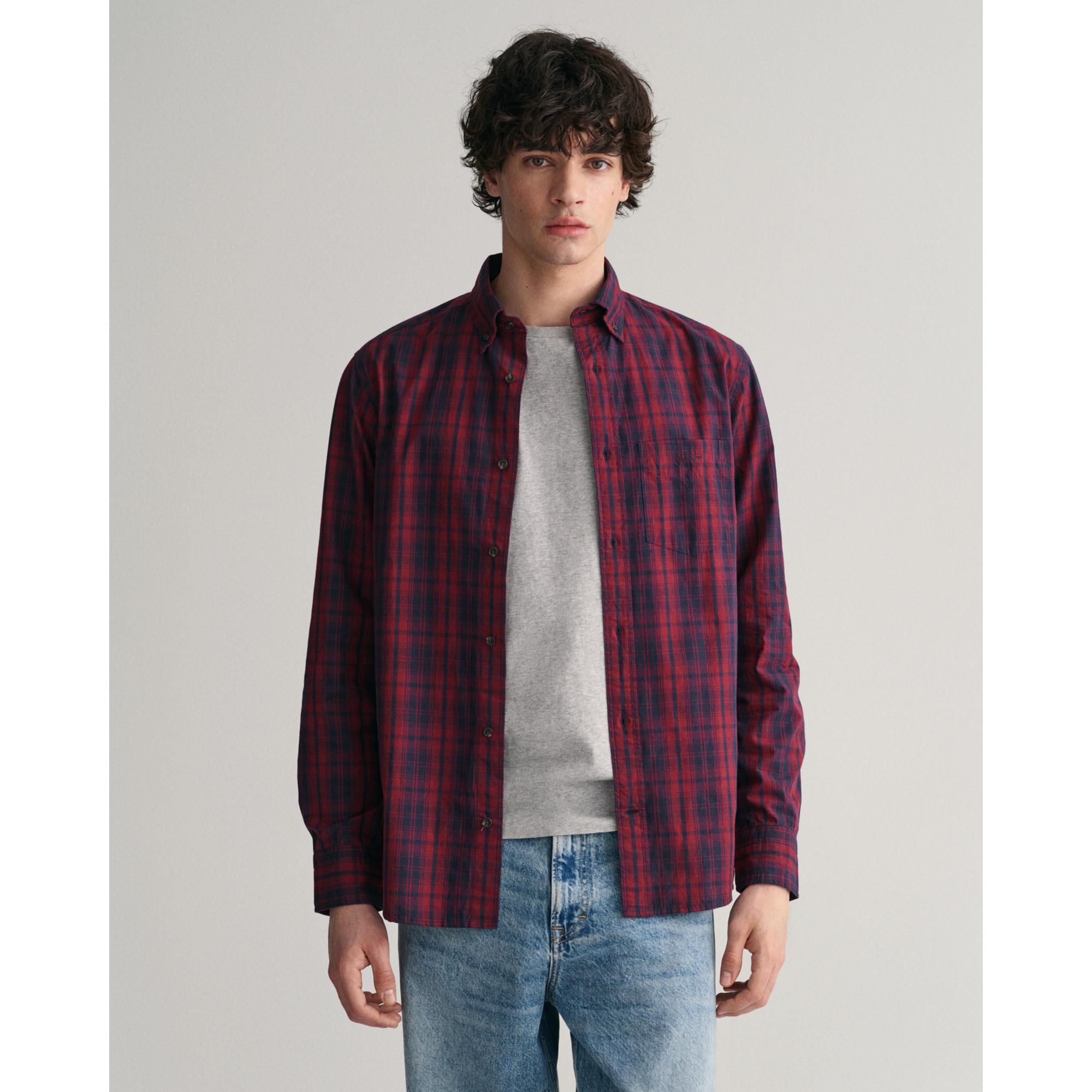 Image of Hemd, Langarm Herren Bordeaux L