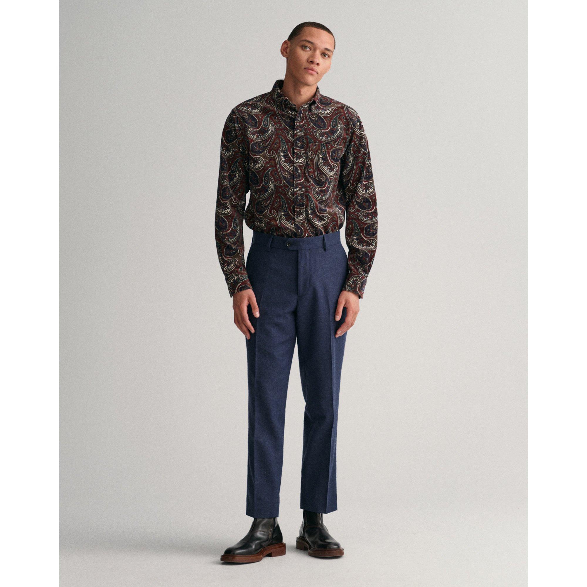 GANT Camicia Maniche Lunghe Paisley in Velluto a Coste  