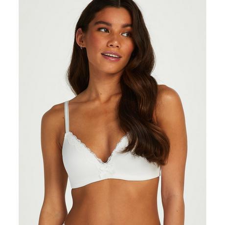 Hunkemöller Soutien-gorge côtelé avec bordure en dentelle  