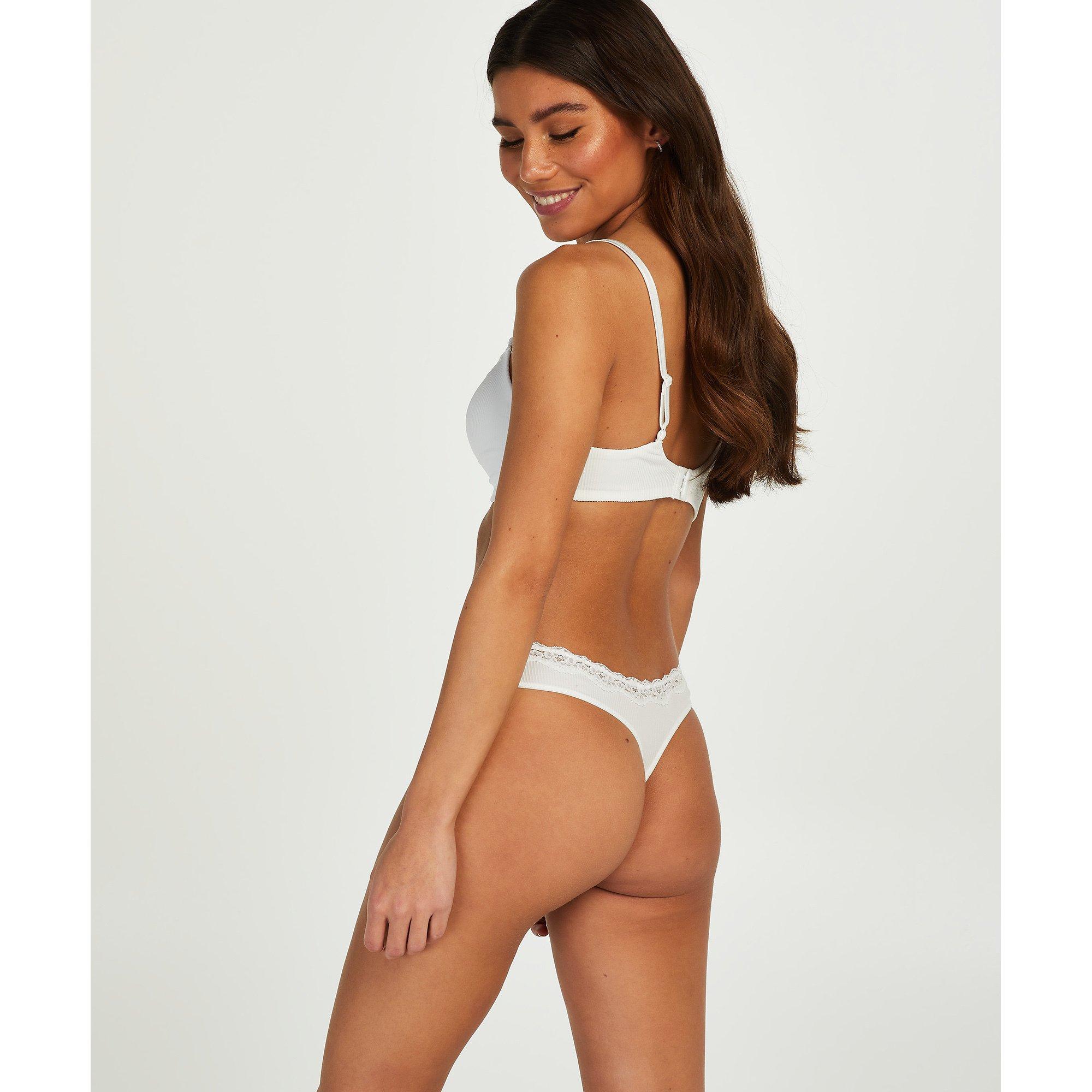 Hunkemöller Soutien-gorge côtelé avec bordure en dentelle  