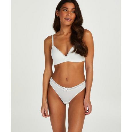 Hunkemöller Gerippter String mit Spitzenbesatz  