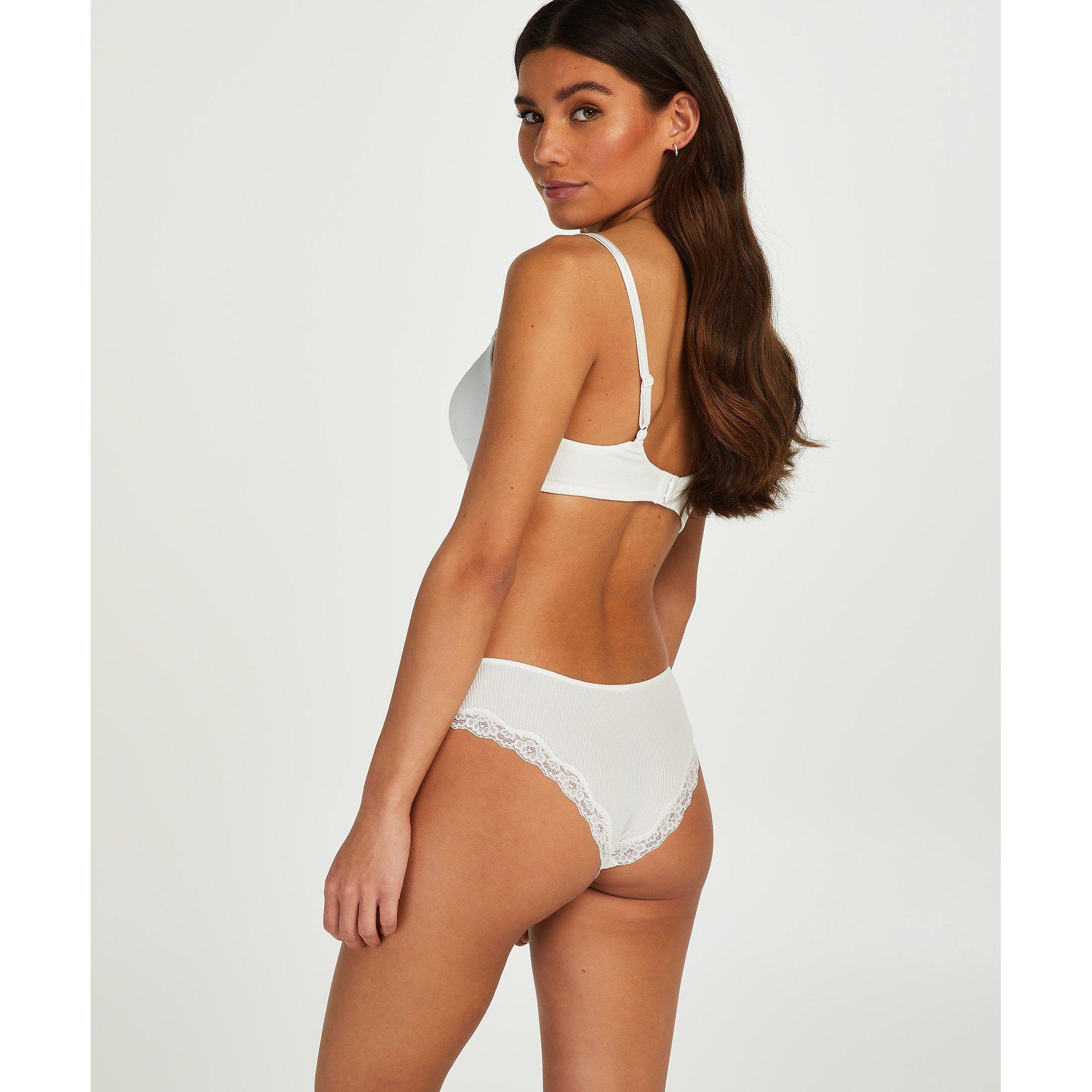 Hunkemöller Brazilian Rippenstoff Spitzenbesatz Slip  