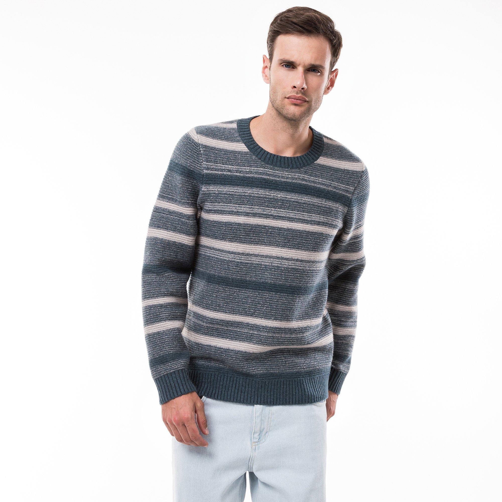 Image of Pullover, Rundhals Herren Petroleumblau L