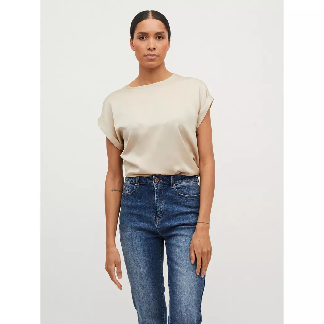 VILA - T-Shirt, für Damen, Champagner, Größe 38