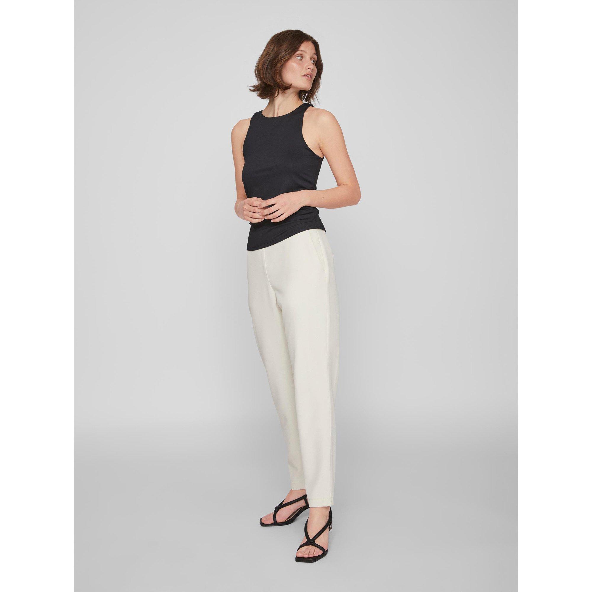 VILA Top Sans Manches Col Rond Nervuré  