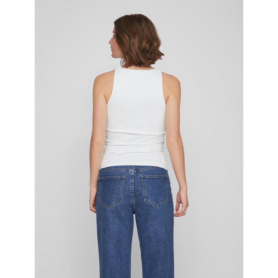 VILA Top Sans Manches Col Rond Nervuré  