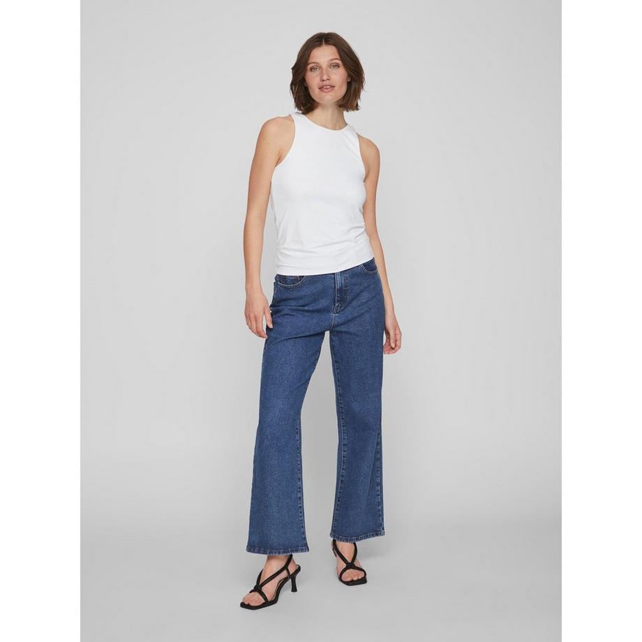 VILA Top Sans Manches Col Rond Nervuré  