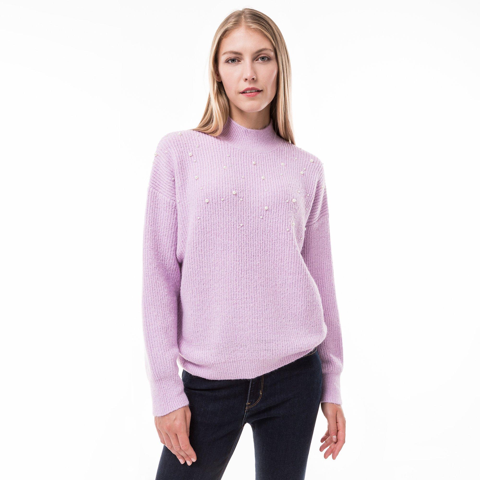 Image of Pullover, Rundhals, Langarm Damen Lavendel L