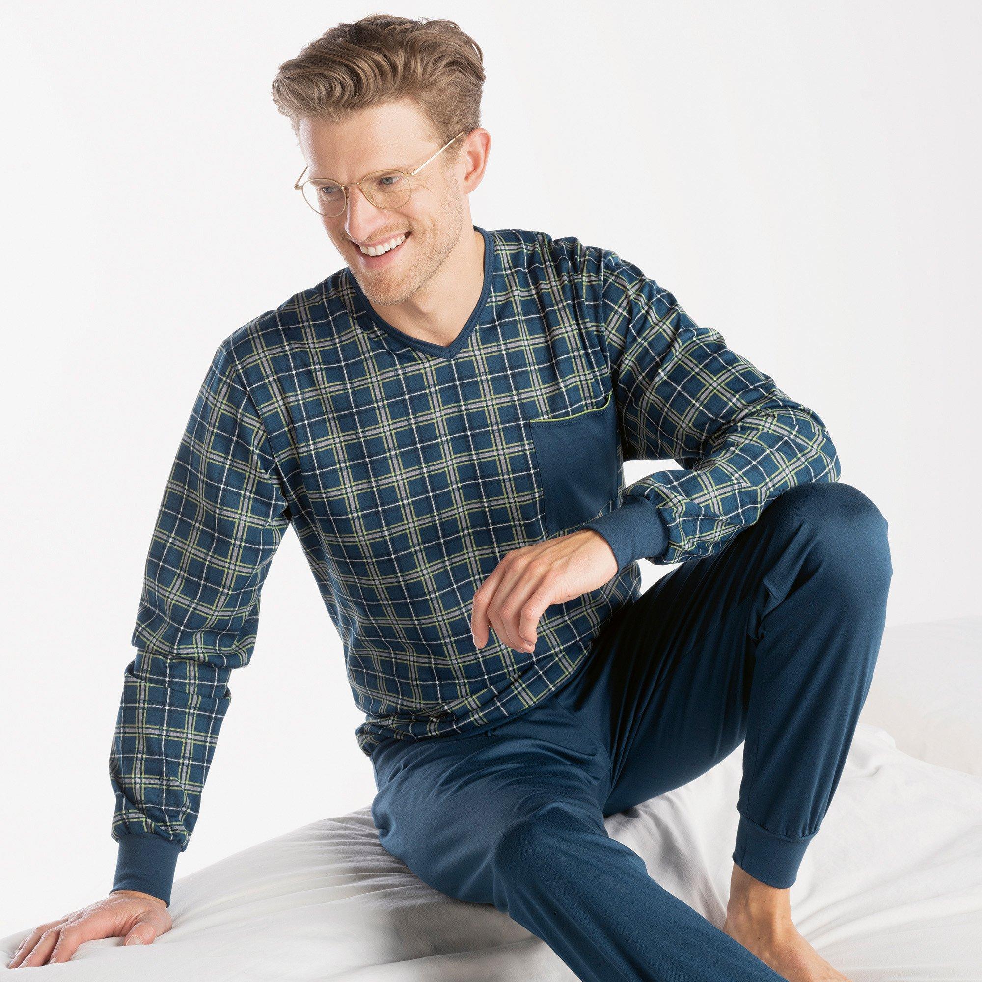 Image of Pyjama Herren Hellblau XL