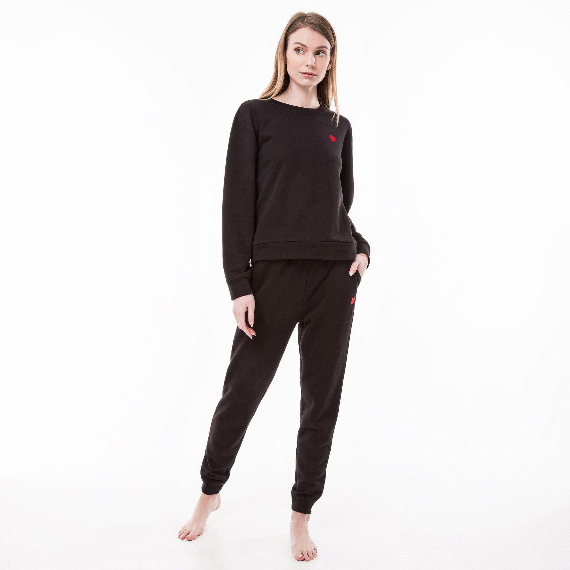Image of Pyjama Oberteil, Langarm Damen Black M