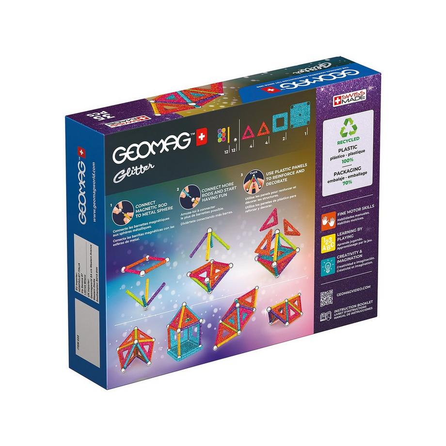 Geomag  Panels Green Line Glitter, 35 Teile 