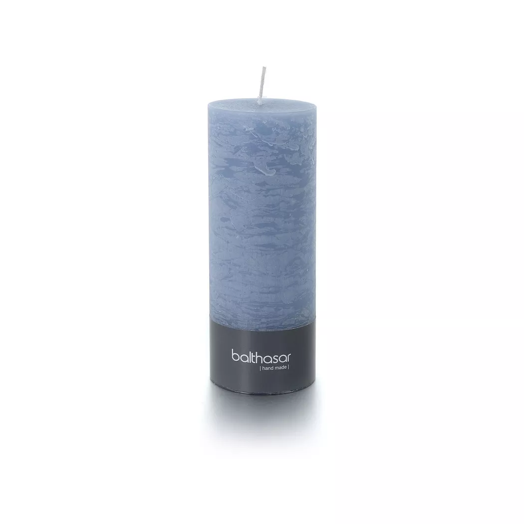 Balthasar - Zylinderkerze, 70X180MM, Blau Denim