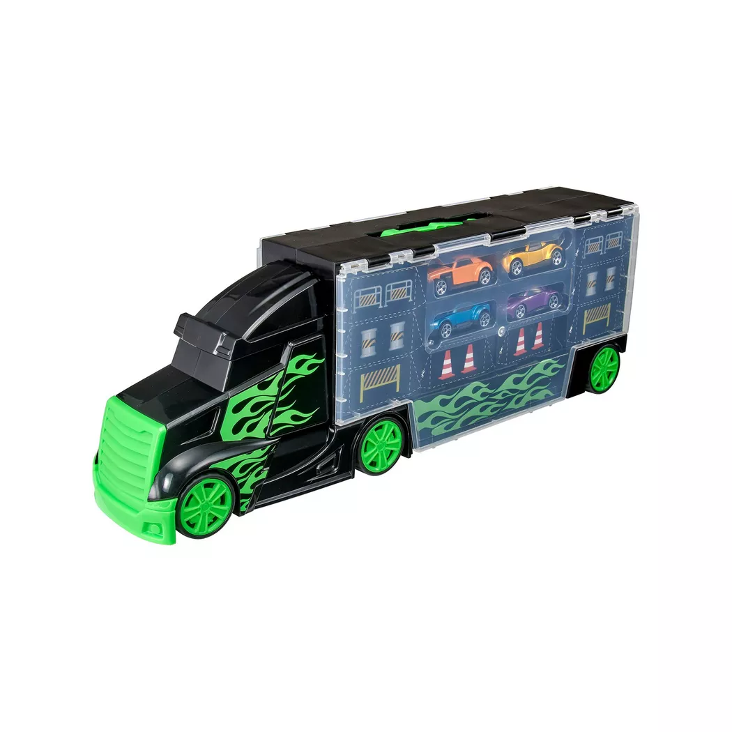 HTI - Transporter + 4 Cars, Multicolor