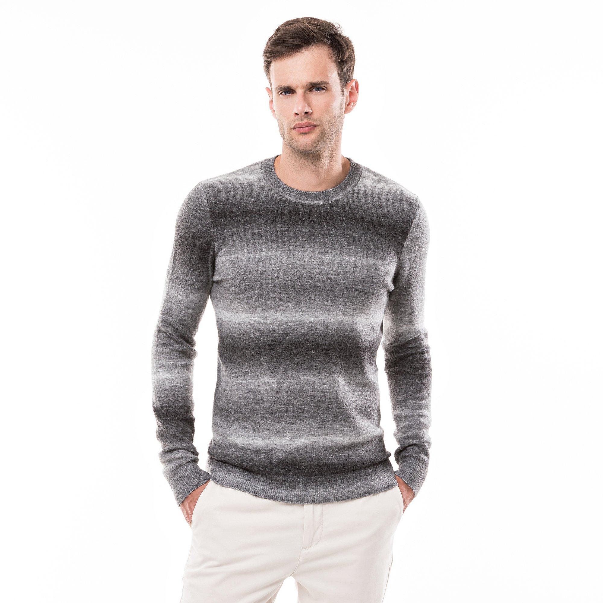 Image of Pullover, Rundhals Herren Grau M
