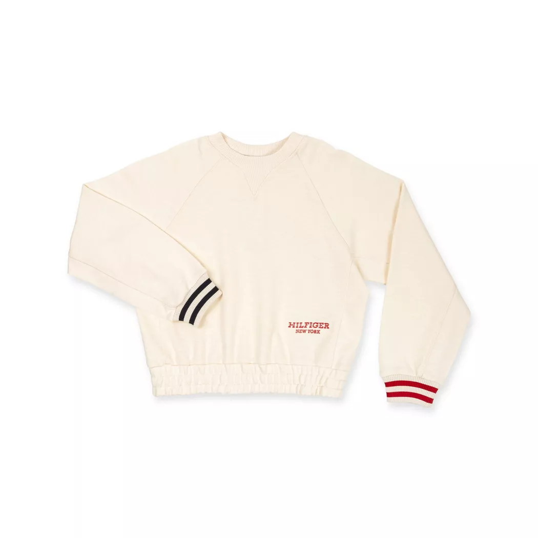 Tommy Hilfiger - Sweatshirt, Monotype Logo Raglan Crew, 12A, Beige