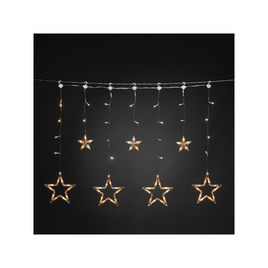 Konstsmide Decorazione di Natale a LED LED Solar Sternen Lichtervorhang inkl. Fernbed. u. USB Kabel 