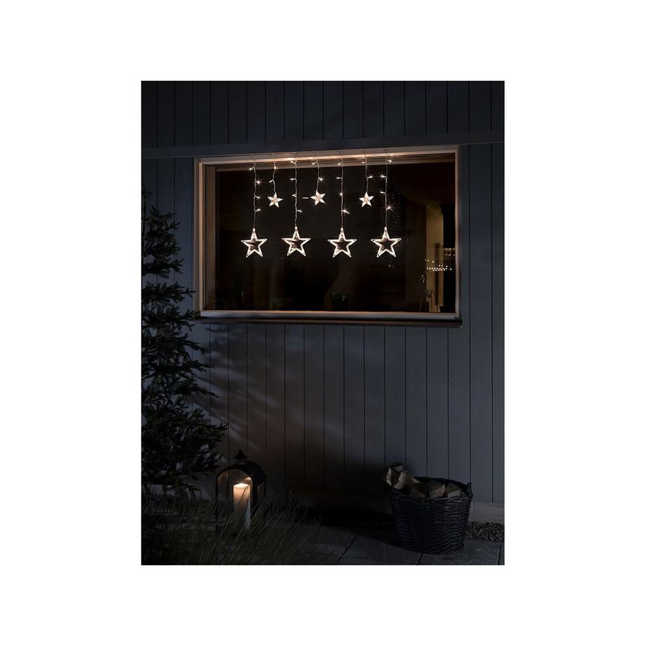 Konstsmide Decorazione di Natale a LED LED Solar Sternen Lichtervorhang inkl. Fernbed. u. USB Kabel 
