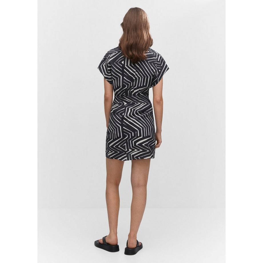 MANGO MILA Gemustertes Kurzarm Mini Kleid  