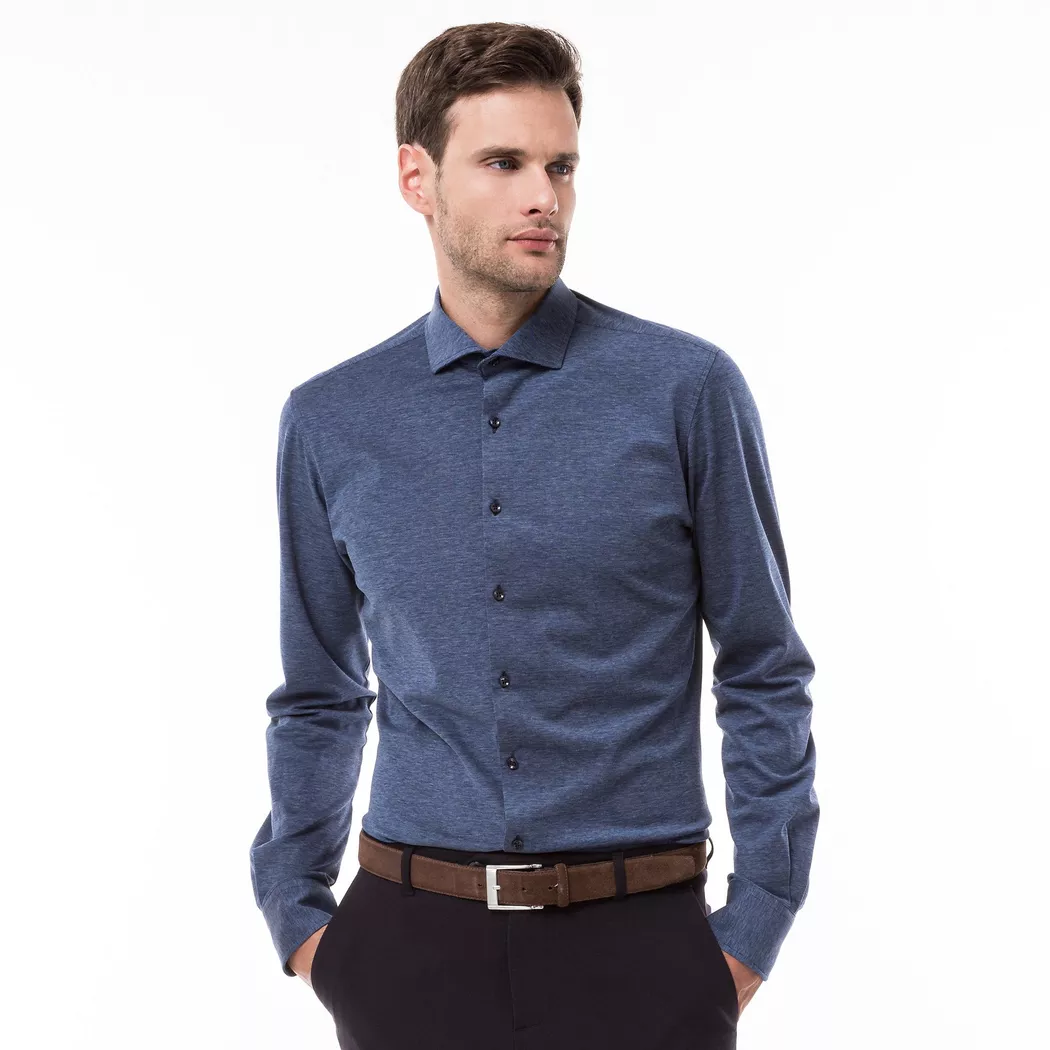 Manor Man - Hemd, Modern Fit, langarm, für Herren, Marine, Größe L