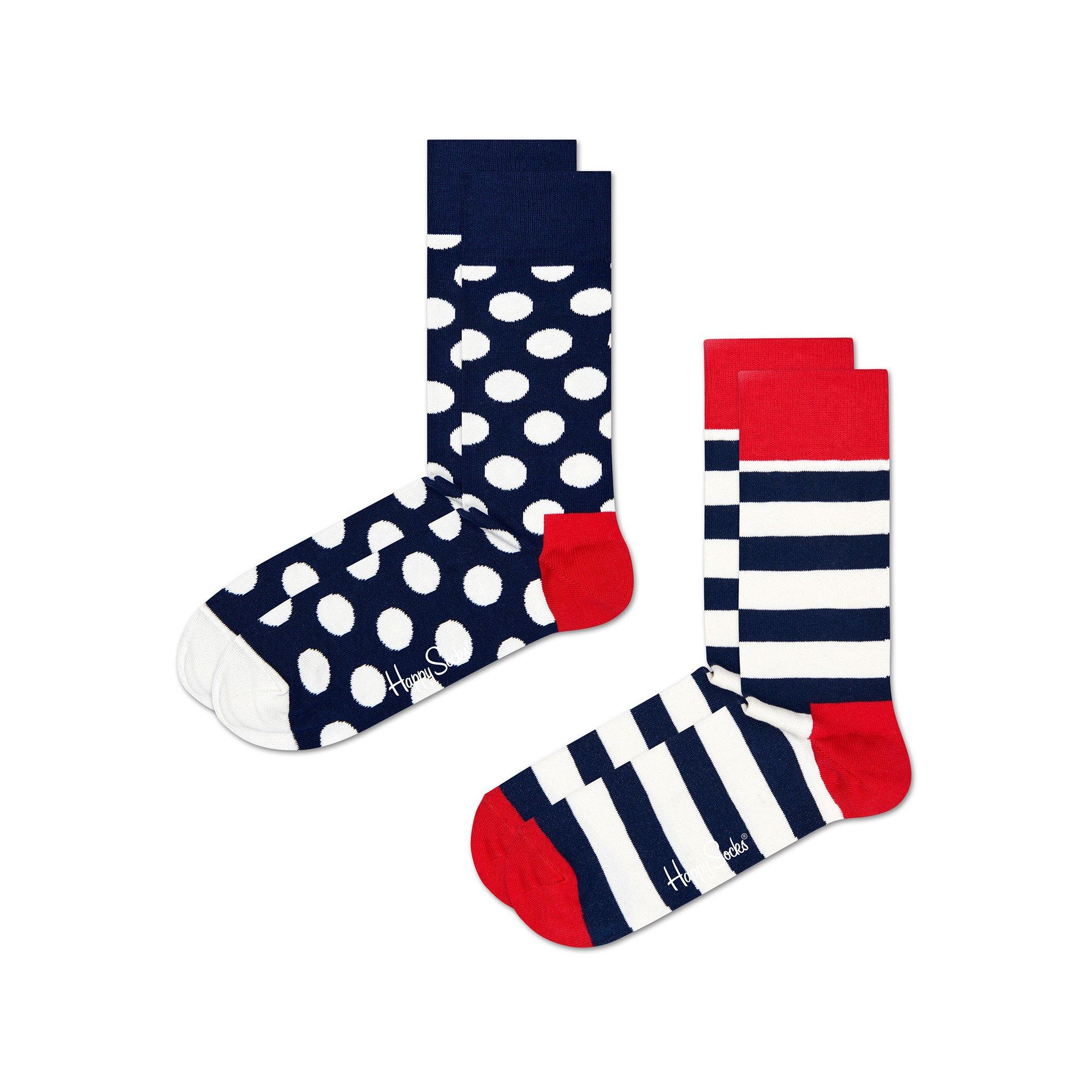 Happy Socks 2-Pack Classic Big Dot Socks Pack duo, chaussettes hauteur mollet 