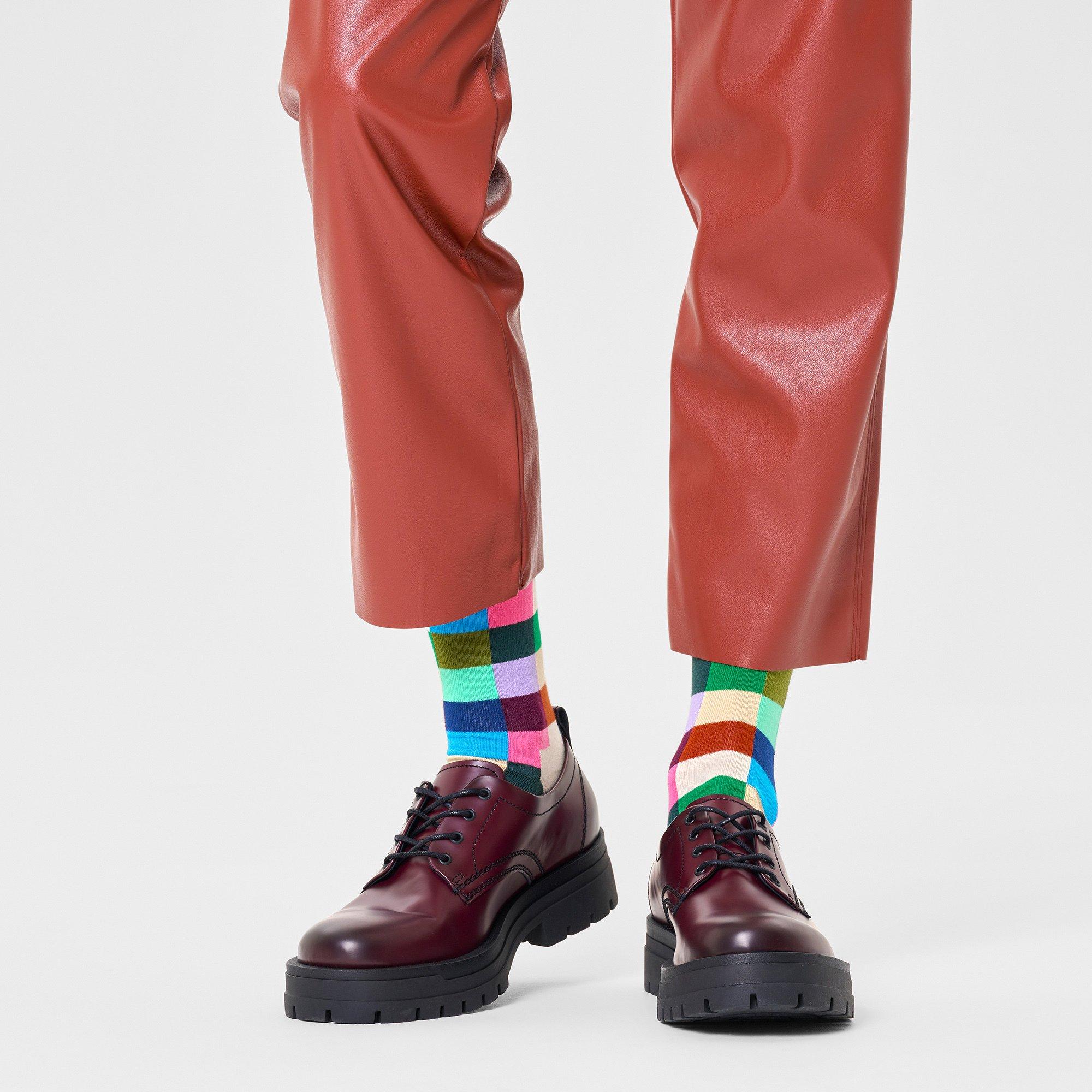 Happy Socks Rainbow Check Sock Chaussettes hauteur mollet 