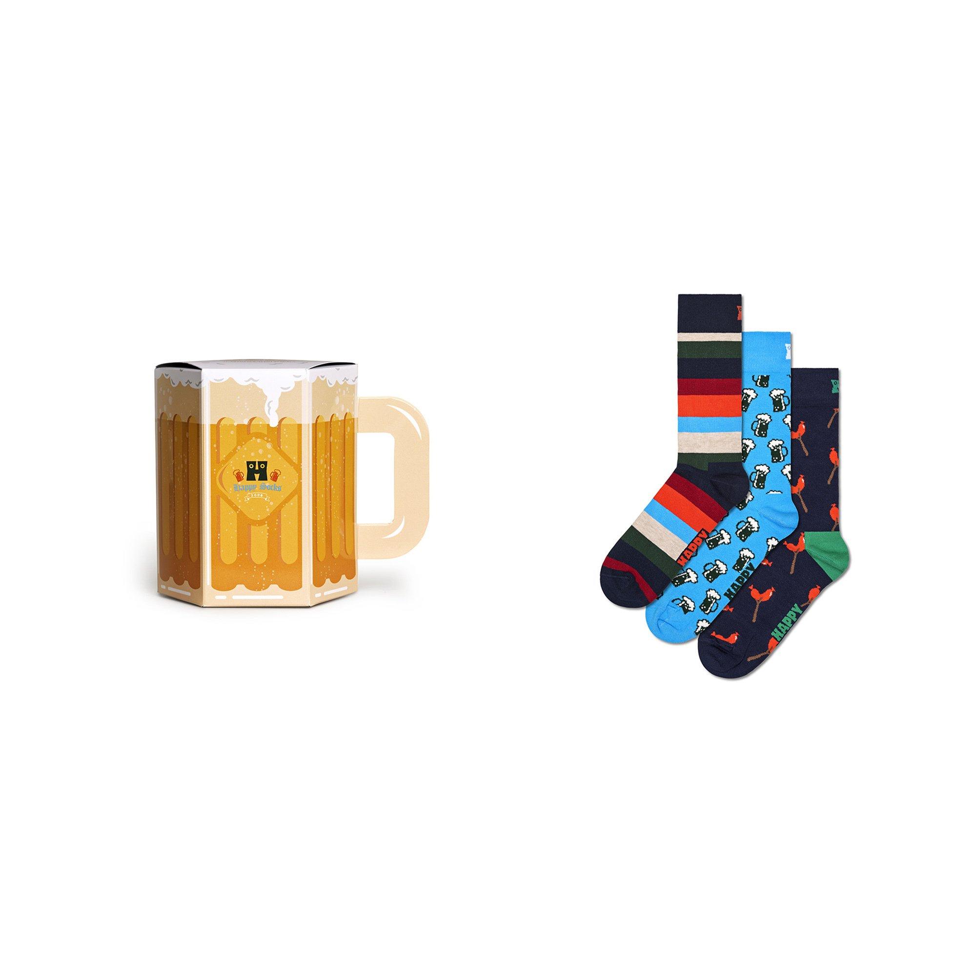 Happy Socks 3-Pack Wurst And Beer Socks Gift Set Chaussettes hauteur mollet 