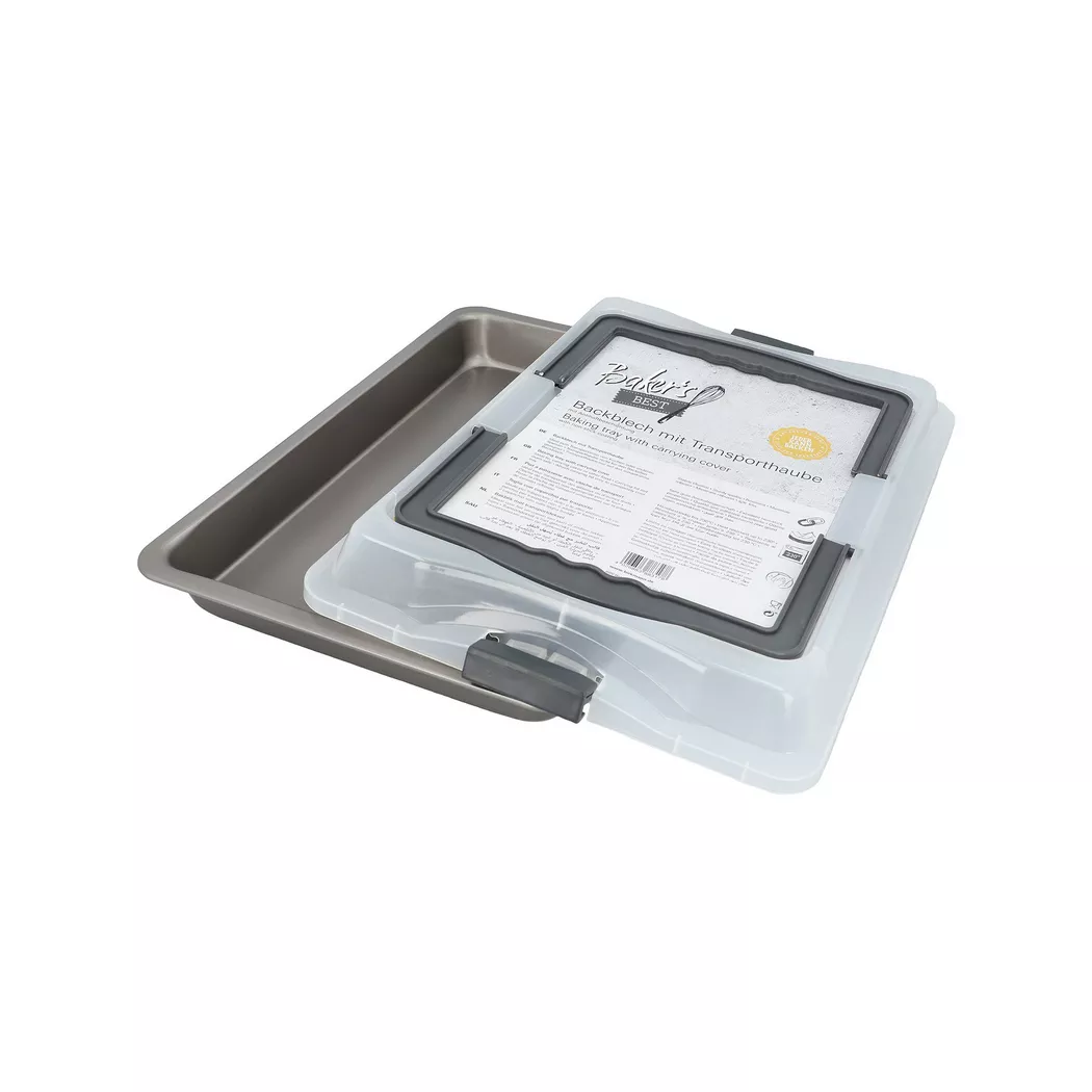 BIRKMANN - Backblech mit Transporthaube, 28.5X42CM, Anthrazit
