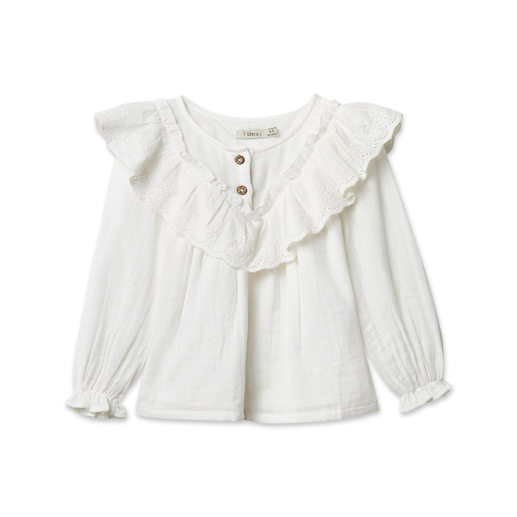 Image of Bluse Mädchen Weiss 104-110