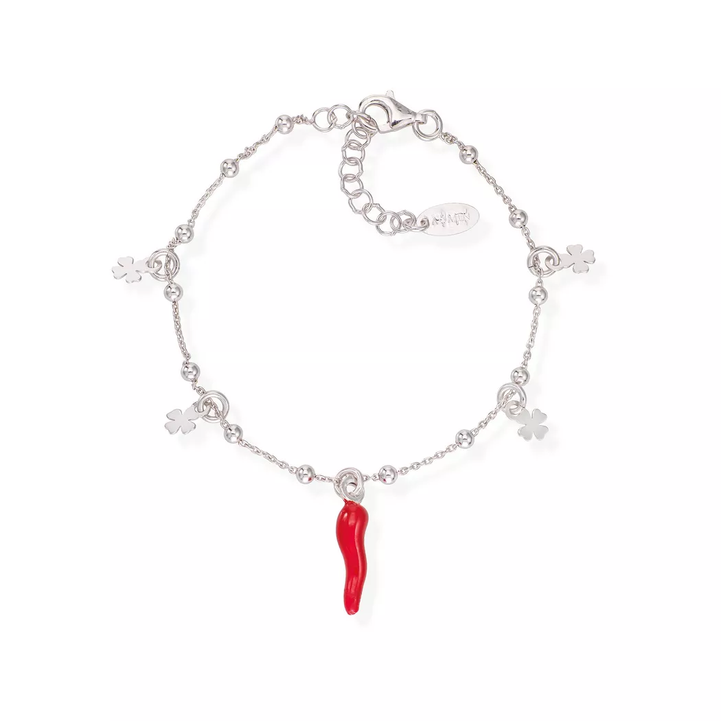 Amen - Armband, Lucky Horns, 16+3CM, Silber