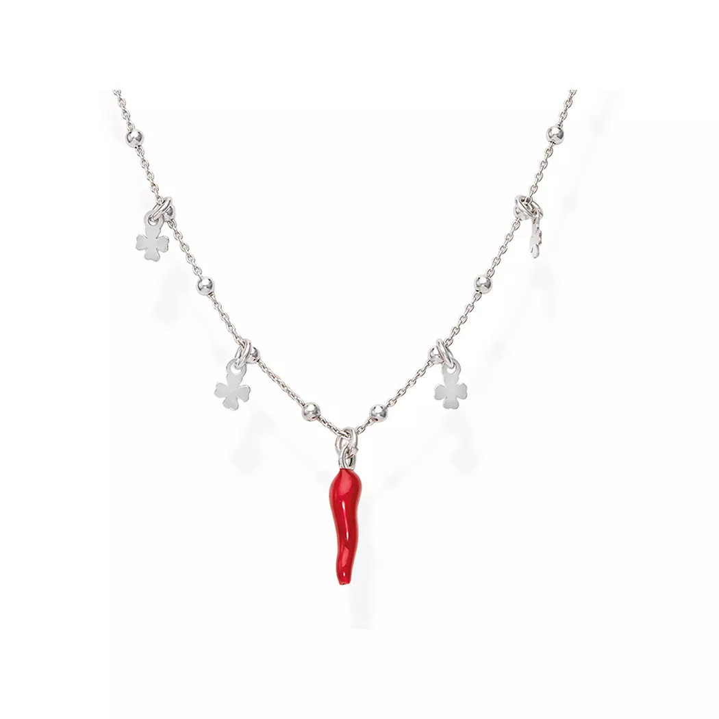 Amen - Halskette, Lucky Horns, 42+3CM, Silber