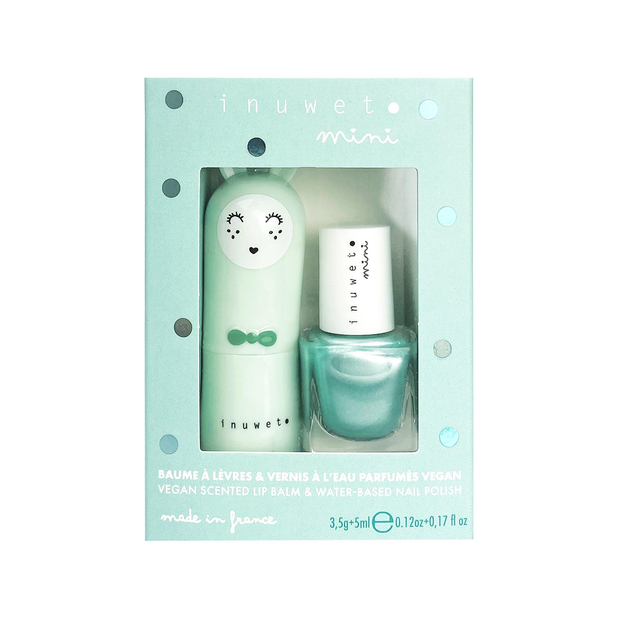 Image of Blue Duo Box Lippenbalsam Und Lack Auf Wasserbasis Für Kinder – Regenbogen – Vegan, Natürlich, Hergestellt In Frankreich Damen