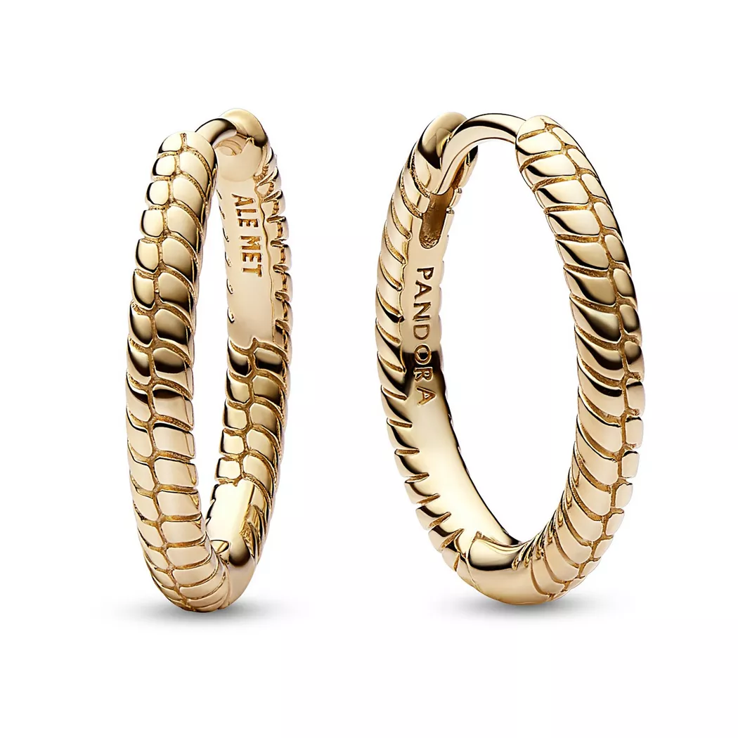Pandora Moments Small Gold Hoop Earrings - Gold