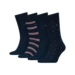 TOMMY HILFIGER TH MEN SOCK 4P TIN GIFTBOX STRIPE DOT Multipack,chaussettes mollet 