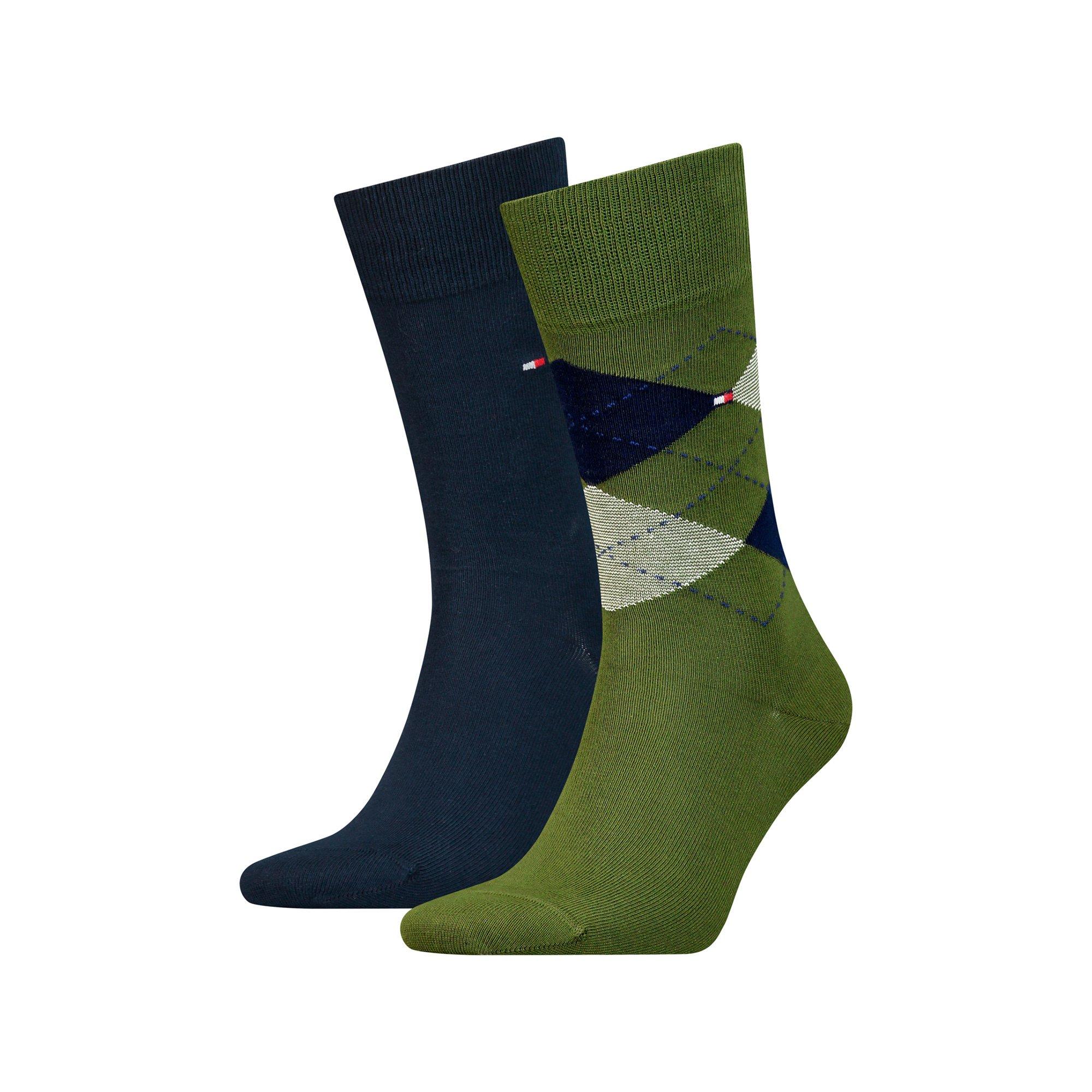 Image of Duopack, Wadenlange Socken Herren Militärgrün 39-42