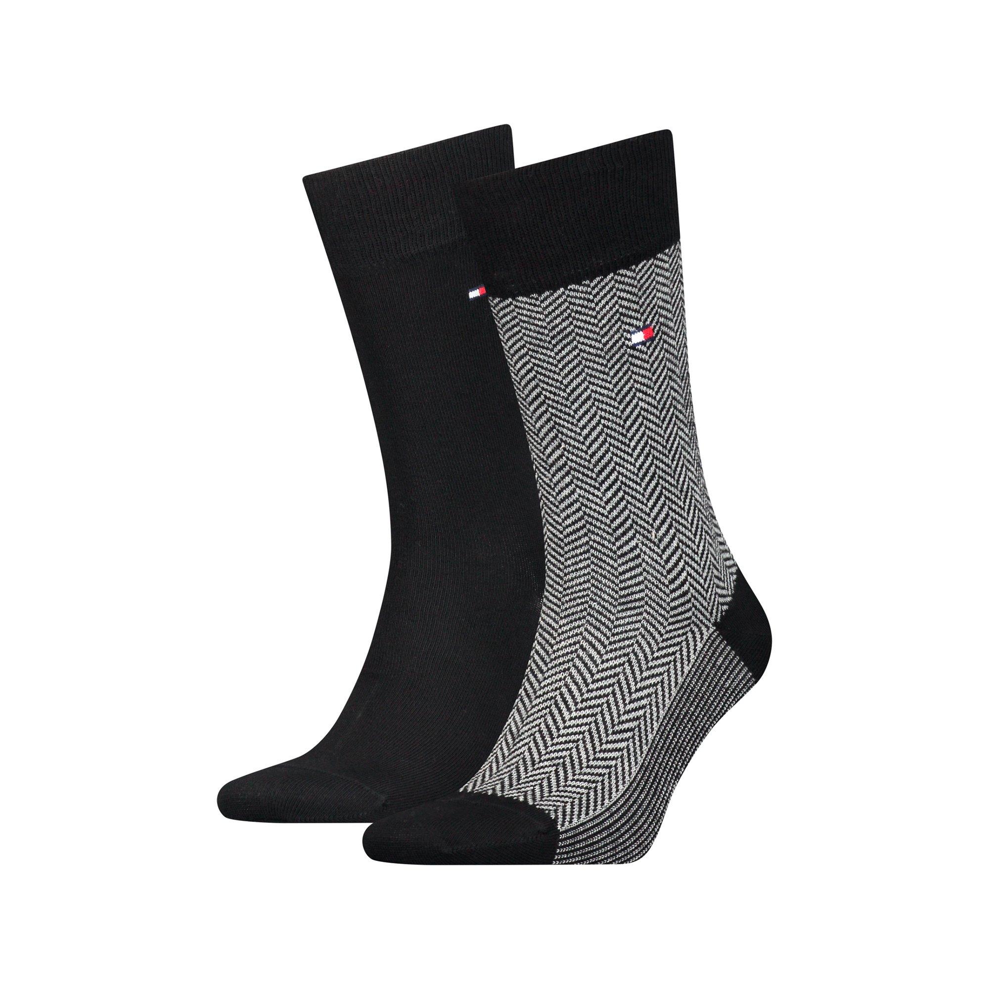 TOMMY HILFIGER TH MEN SOCK 2P HERRINGBONE Duopack, wadenlange Socken 