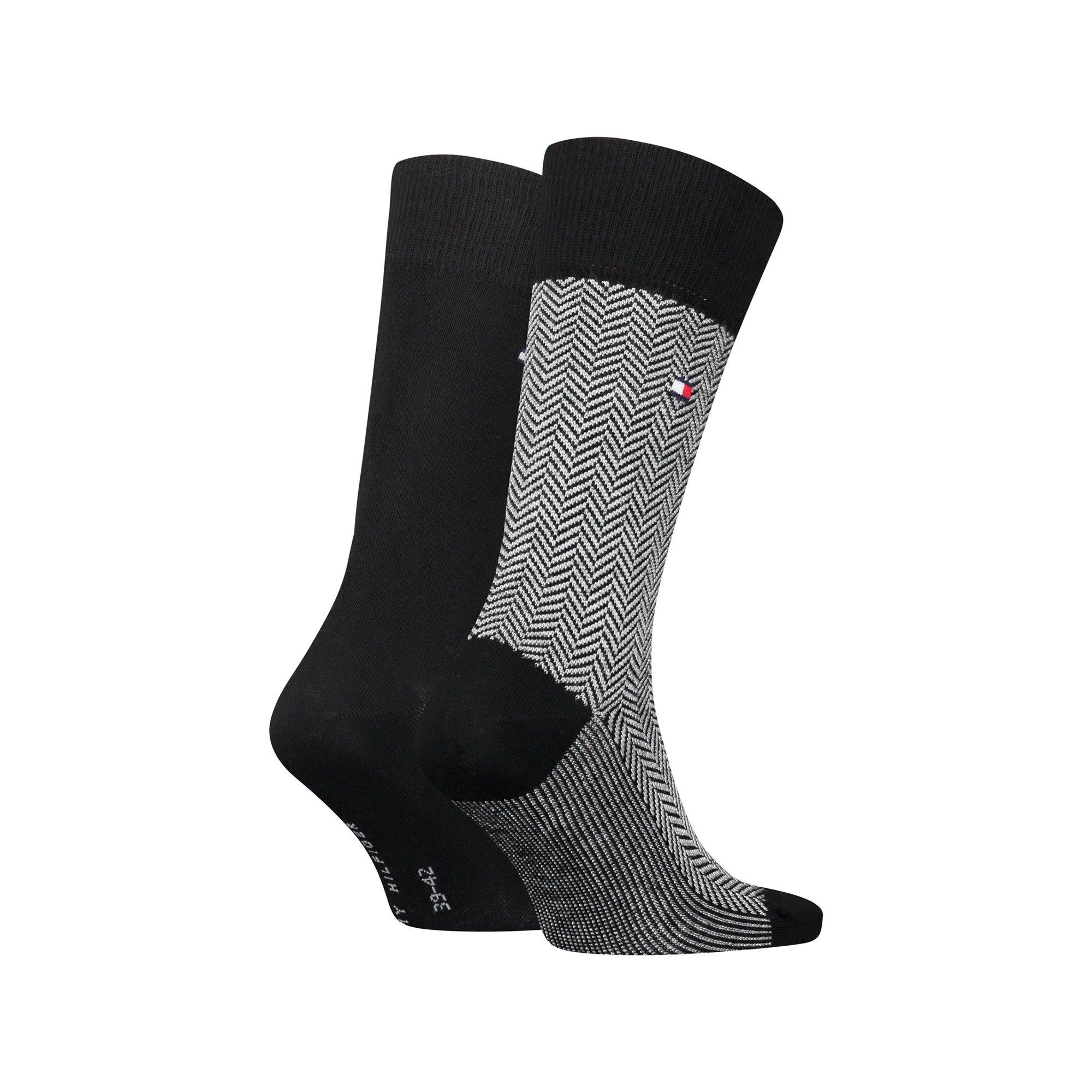 TOMMY HILFIGER TH MEN SOCK 2P HERRINGBONE Duopack, wadenlange Socken 