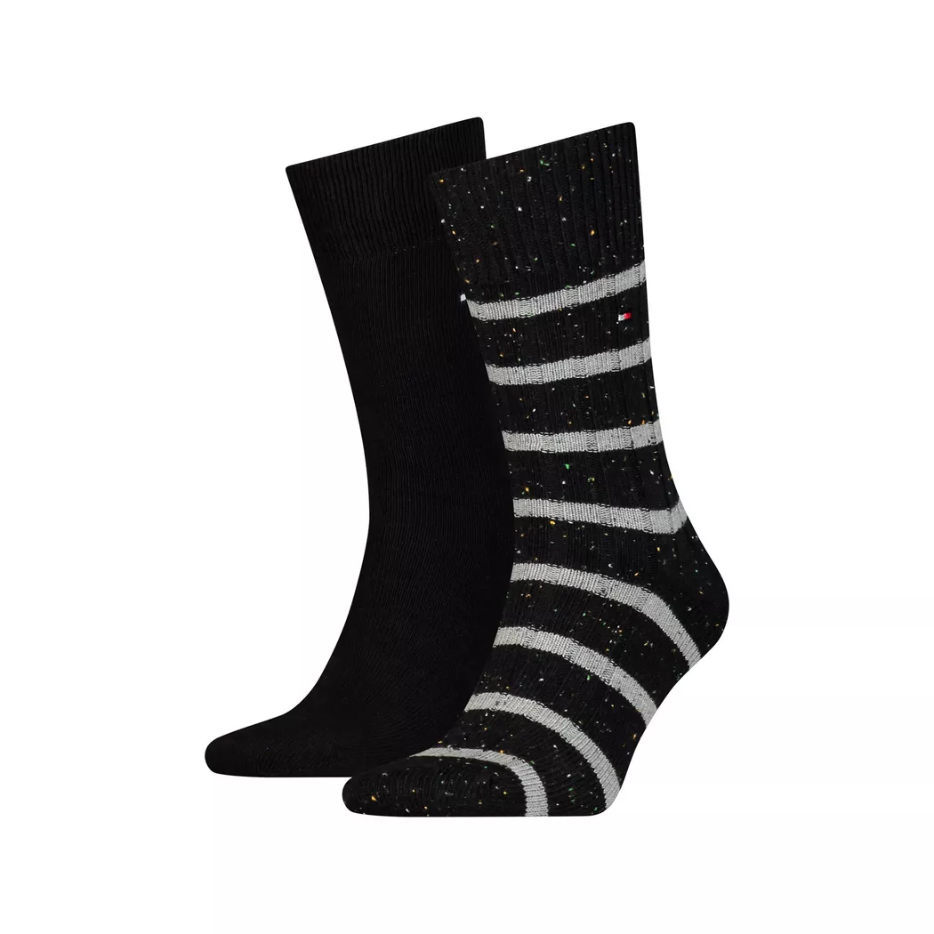 Socken TOMMY HILFIGER "TH MEN SOCK BIRDSEYE", Damen, Gr. 43-46, schwarz, Baumwollmischung, normal, Socken Socken 2