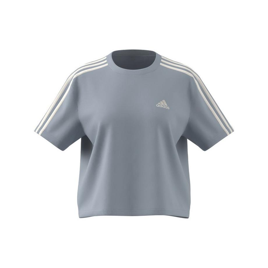 adidas 3S CR TOP WONBLU T-Shirt, Rundhals, kurzarm 