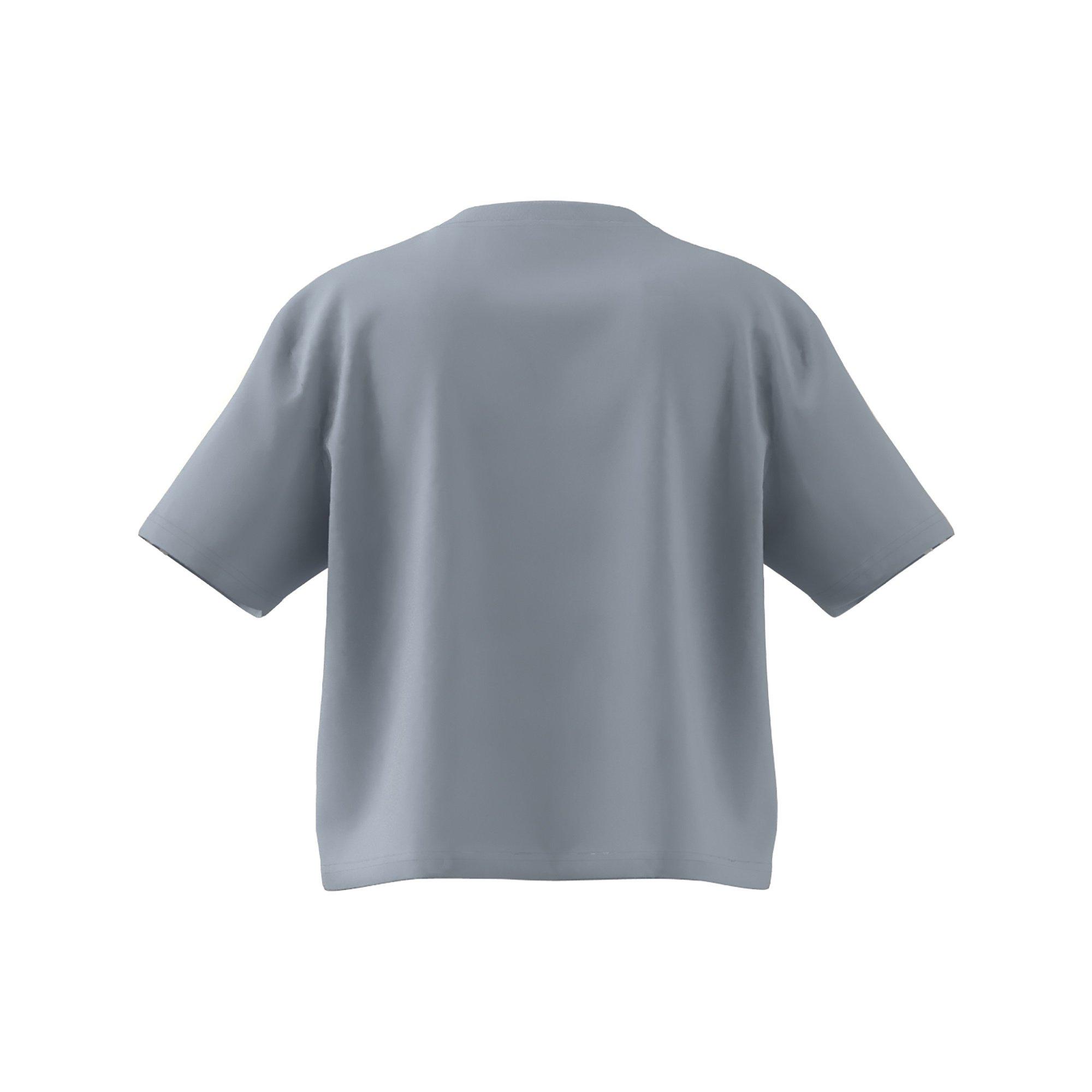 adidas 3S CR TOP WONBLU T-shirt girocollo, maniche corte 