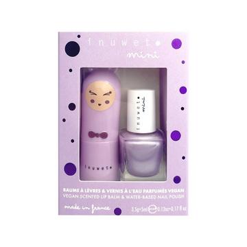 Purple Duo Box Balsamo Labbra E Vernice A Base D'acqua Per Bambini - Arcobaleno - Vegan, Naturale, Made In France