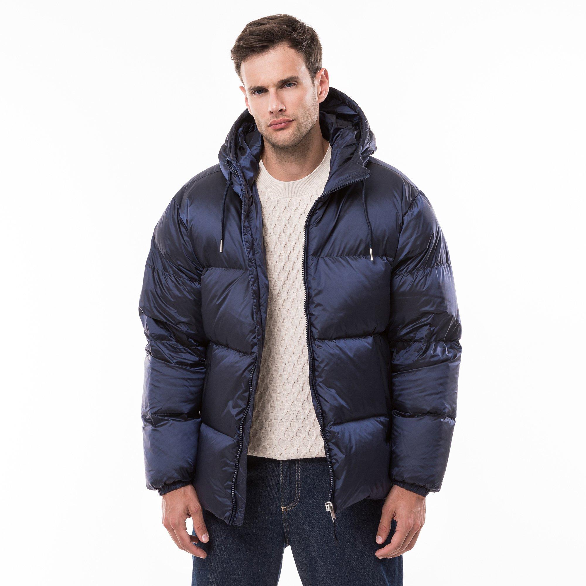 Image of Daunenjacke Mit Kapuze Herren Marine XXL